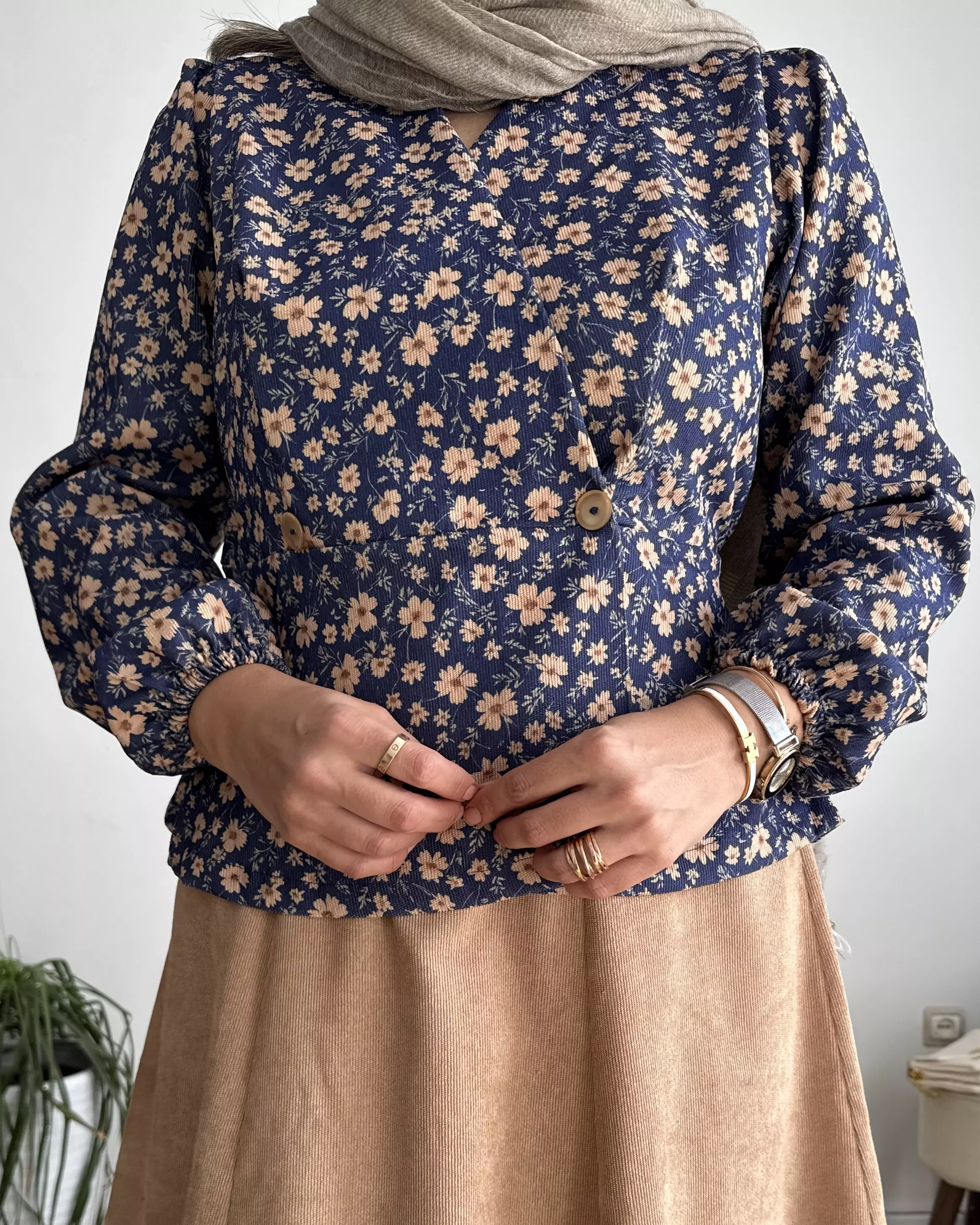 شومیز مخمل کبریتی چپ و راستی