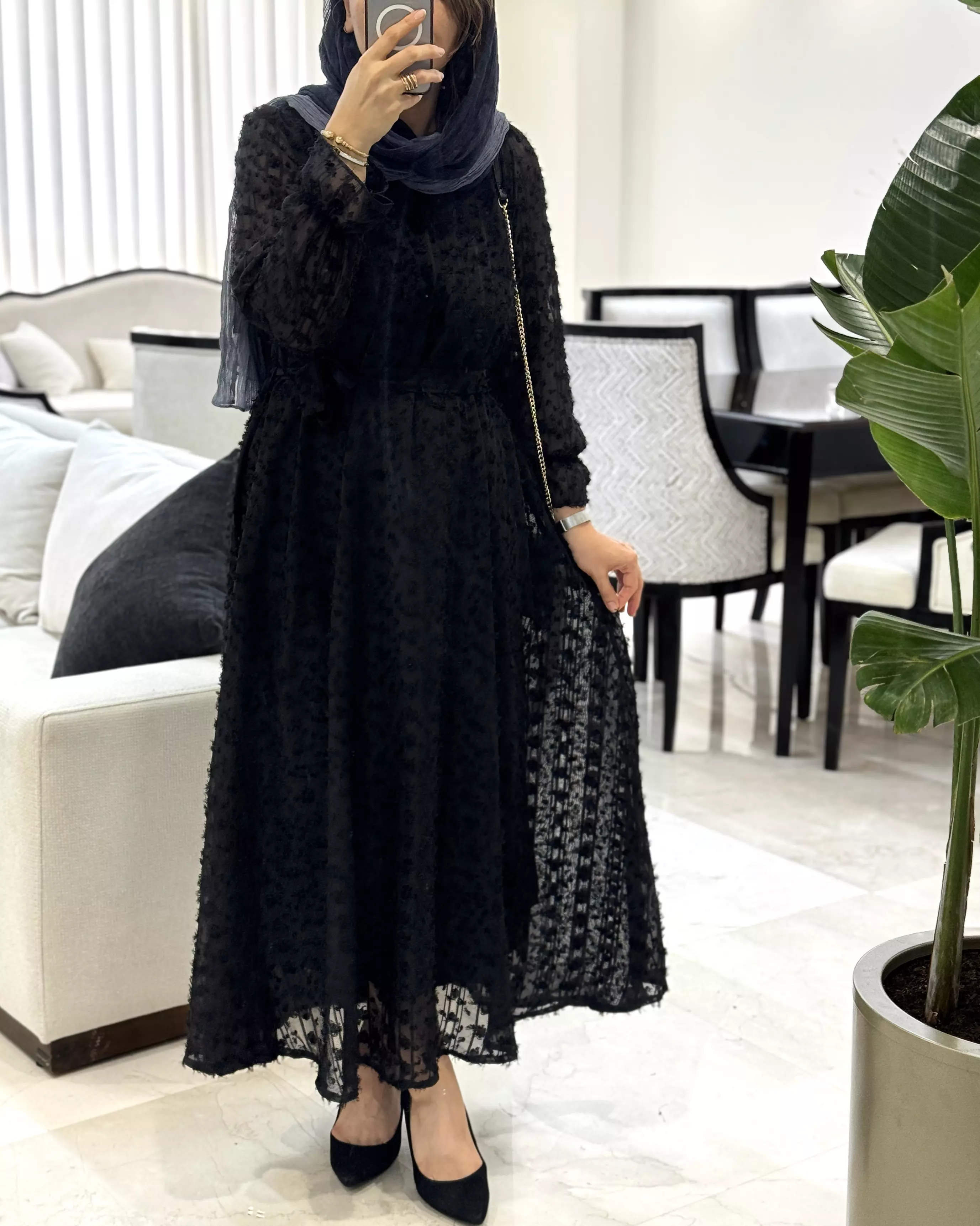 پیراهن کلوش مشکی پرنیا