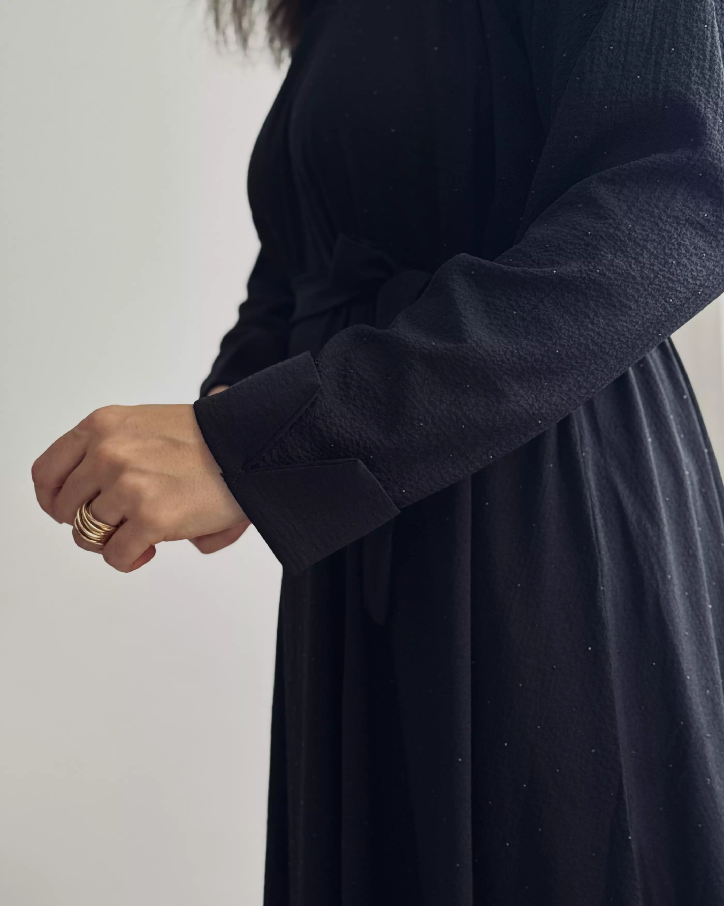 پیراهن کلوش نگین دار مشکی