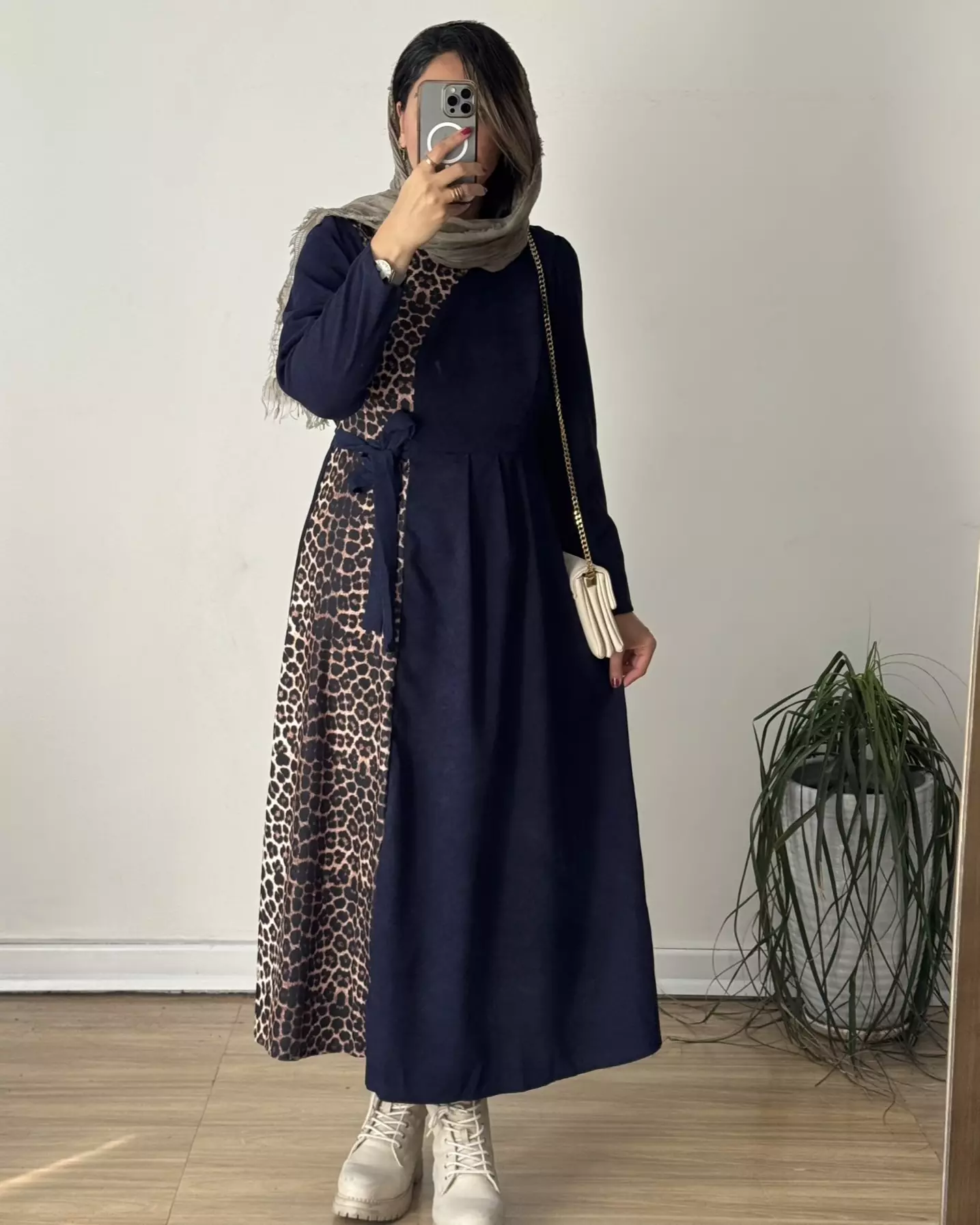 پیراهن پاییزه پلنگی