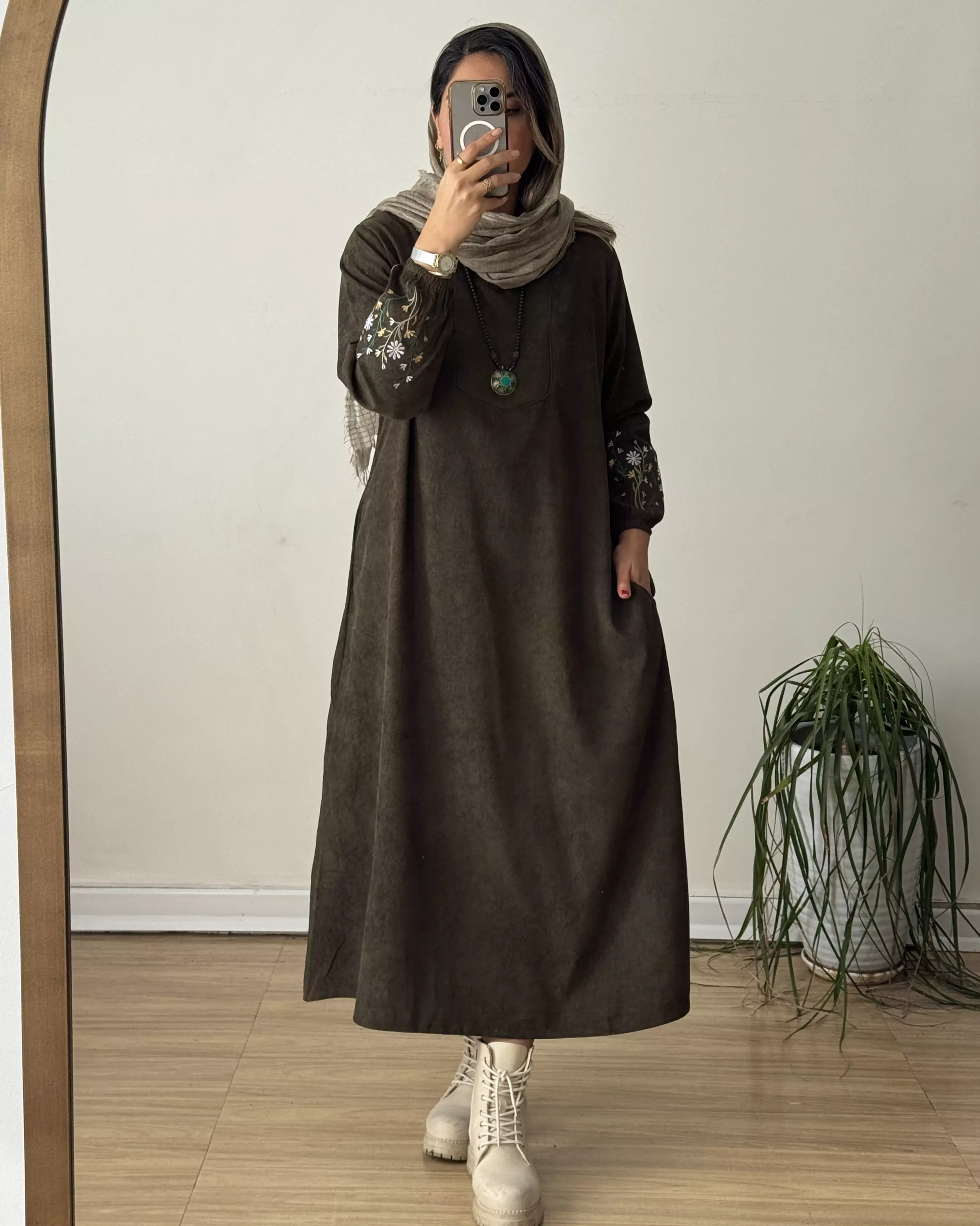 پیراهن مانتویی گندم 2
