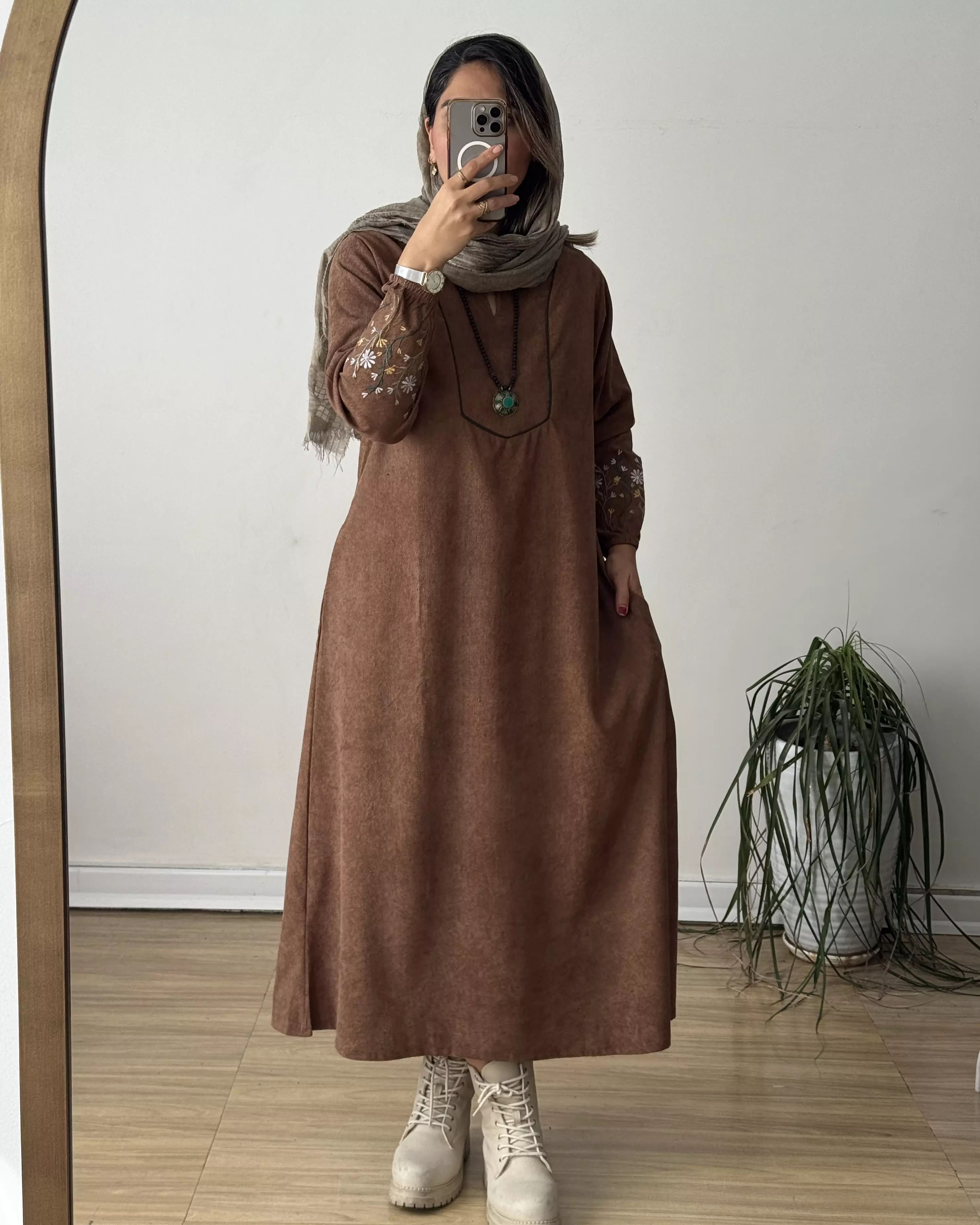 پیراهن مانتویی گندم 2