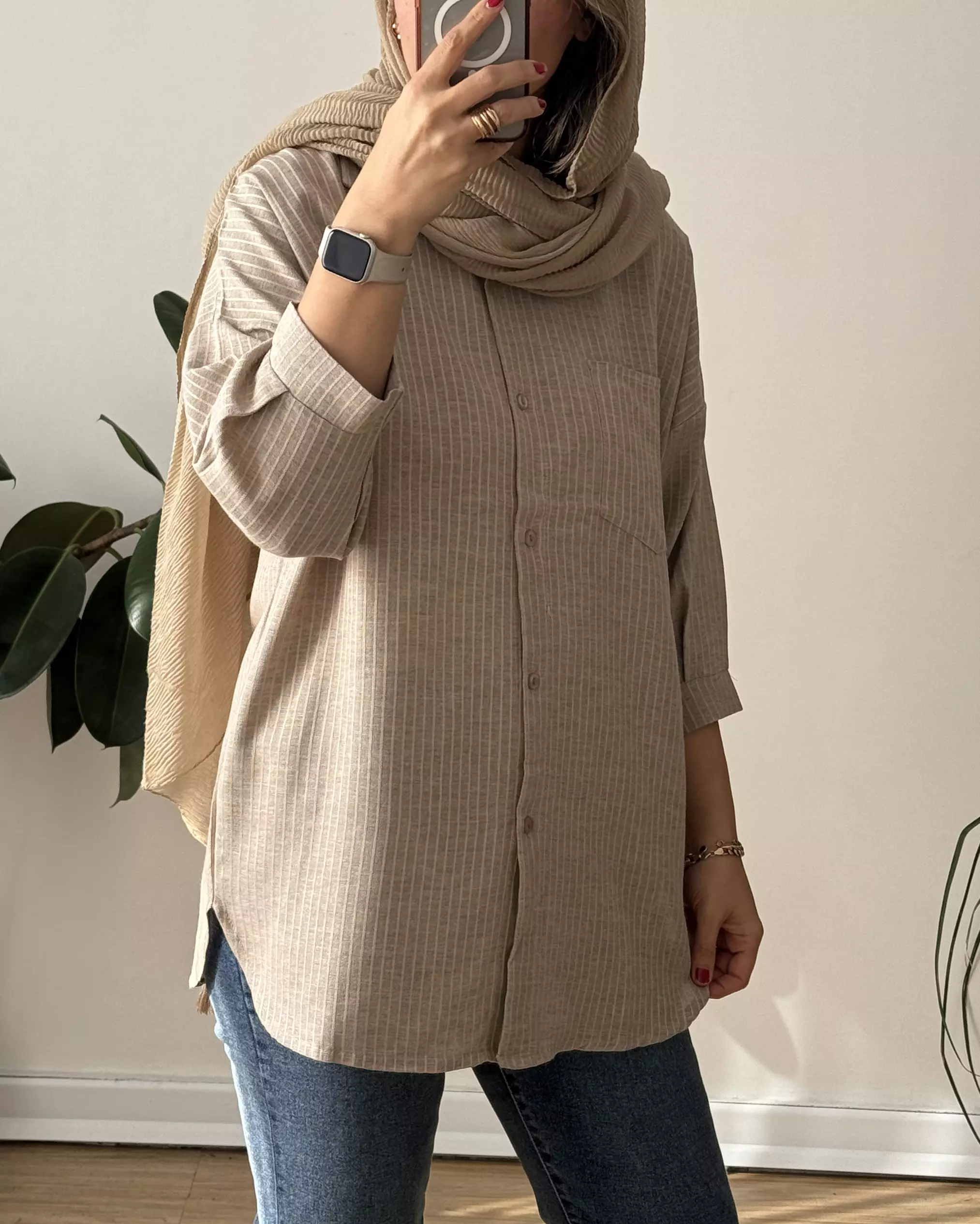 شومیز مانتویی لینن نخ تینا 3