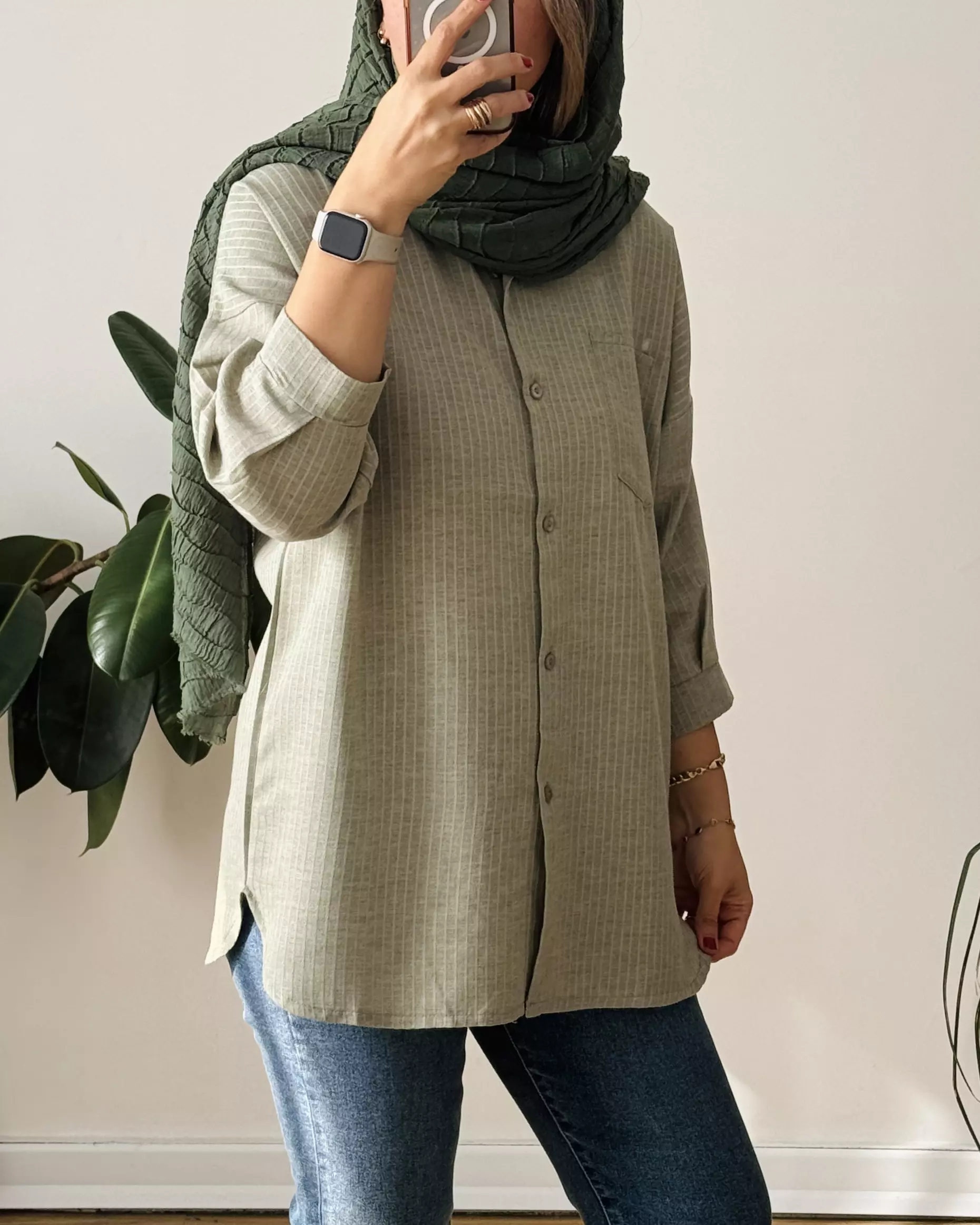 شومیز مانتویی لینن نخ تینا 3