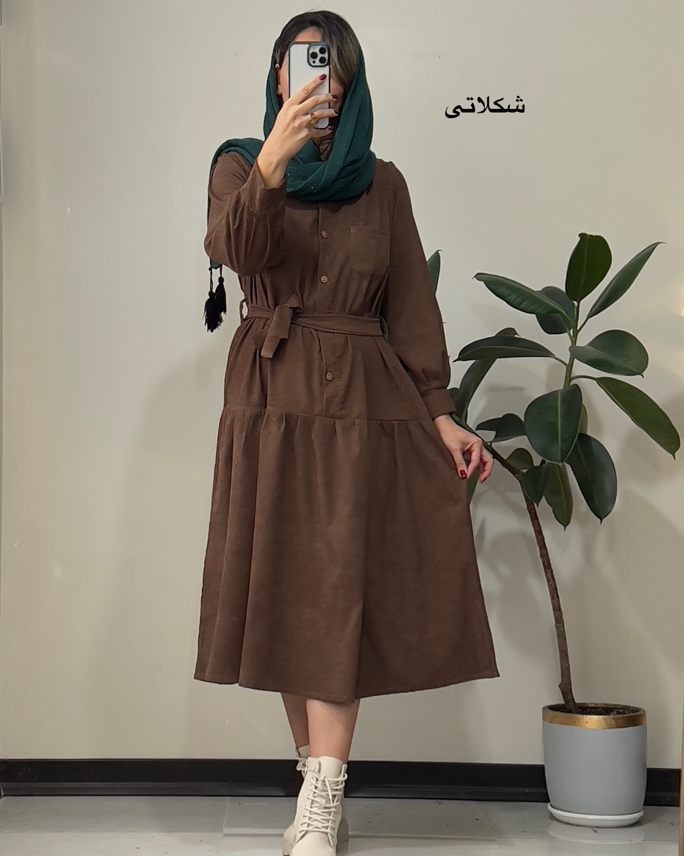 ‌پیراهن مانتویی پاییزه سوین