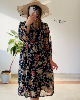 پیراهنن حریر سرمه 9