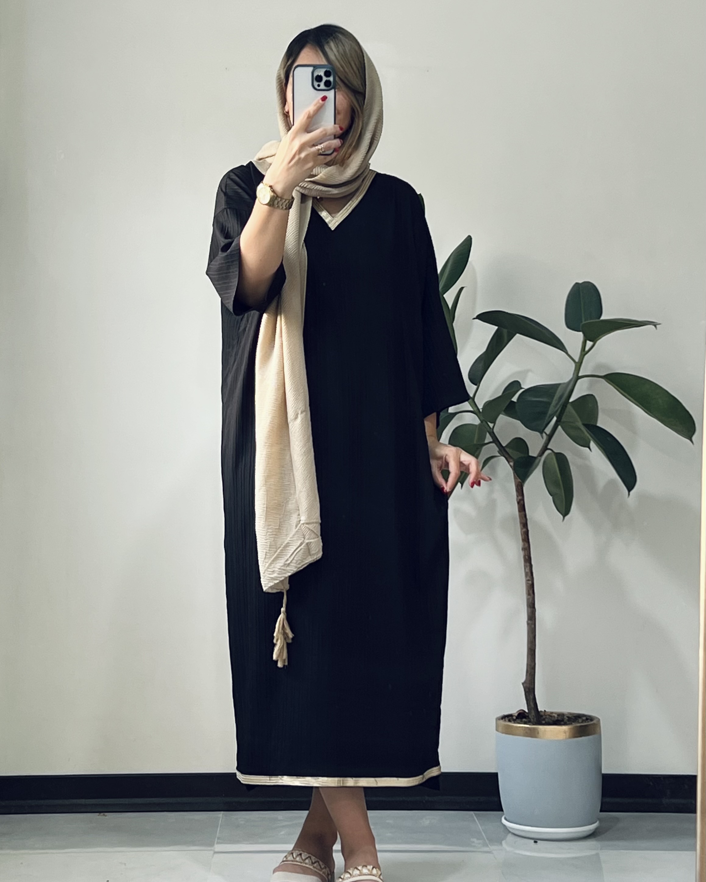 مانتوکفتان سپیده تکرنگ مشکی