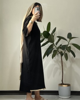 مانتوکفتان سپیده تکرنگ مشکی