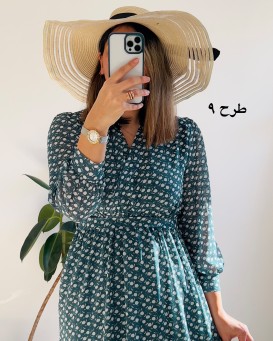 پیراهن حریر سرمه 10