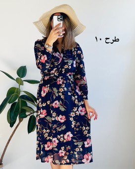 پیراهن حریر سرمه 10