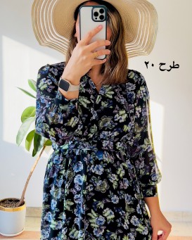 پیراهن حریر سرمه 10