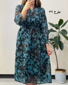 پیراهن حریر سرمه 10