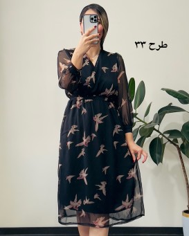 پیراهن حریر سرمه 10