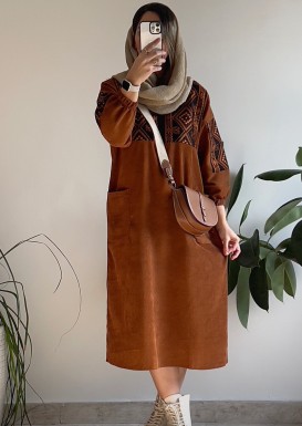 مانتو مخمل کبریتی ترنم 8