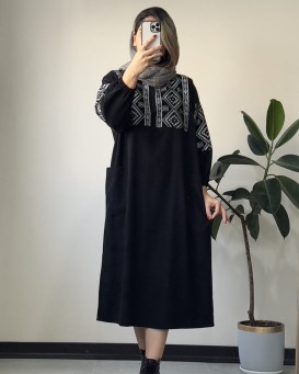 مانتو مخمل کبریتی ترنم 8