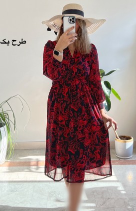 پیراهن حریر سرمه سری 12