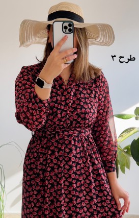 پیراهن حریر سرمه سری 12