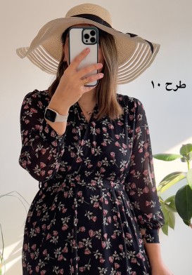 پیراهن حریر سرمه سری 12