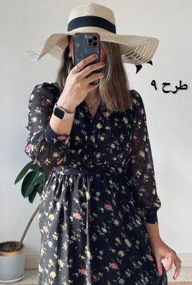 پیراهن حریر سرمه سری 12