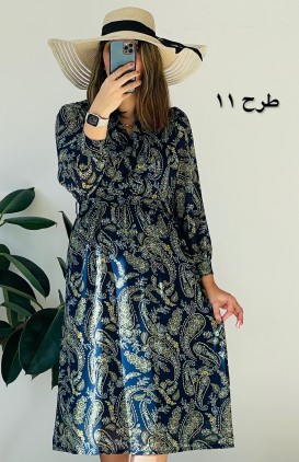 پیراهن حریر سرمه سری 12