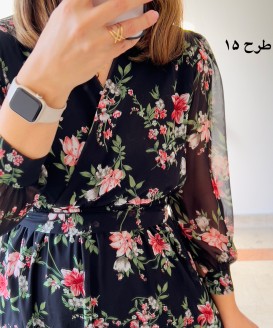 پیراهن حریر سرمه سری 12