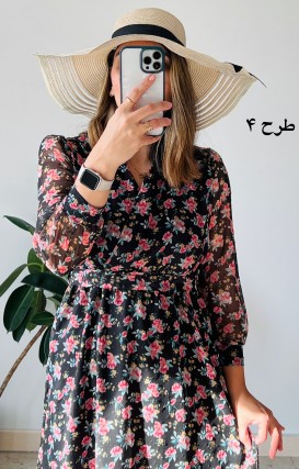 پیراهن حریر سرمه سری 13