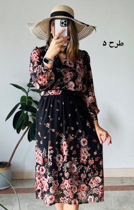 پیراهن حریر سرمه سری 13