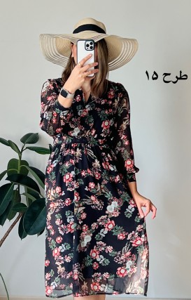 پیراهن حریر سرمه سری 13