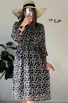 پیراهن حریر سرمه سری 13
