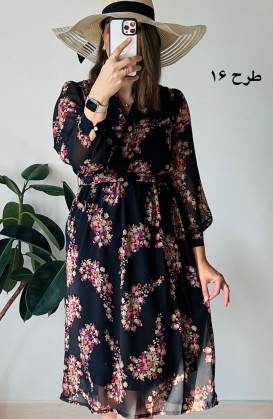 پیراهن حریر سرمه سری 13