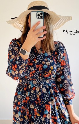 پیراهن حریر سرمه سری 13