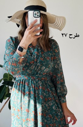 پیراهن حریر سرمه سری 13
