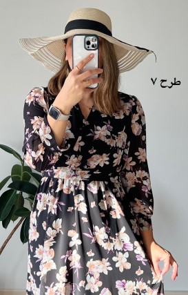 پیراهن حریر سرمه سری 14