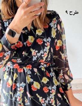 پیراهن حریر سرمه سری 14
