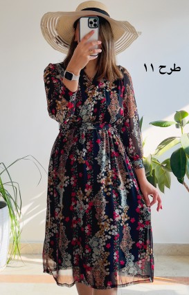 پیراهن حریر سرمه سری 14
