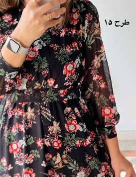 پیراهن حریر سرمه سری 14