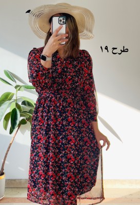 پیراهن حریر سرمه سری 14