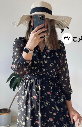 پیراهن حریر سرمه سری 14