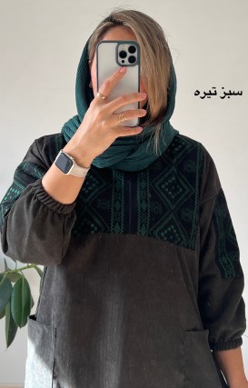 مانتو مخمل کبریتی ترنم 8