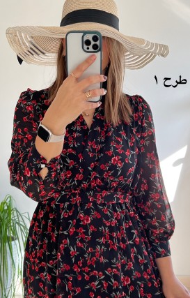 پیراهن حریر سرمه سری 15