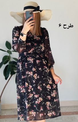پیراهن حریر سرمه سری 15
