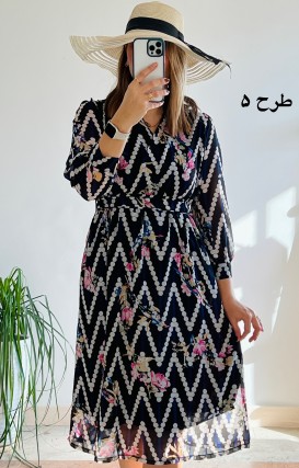 پیراهن حریر سرمه سری 15