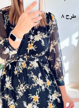 پیراهن حریر سرمه سری 15