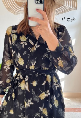 پیراهن حریر سرمه سری 15
