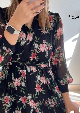 پیراهن حریر سرمه سری 15