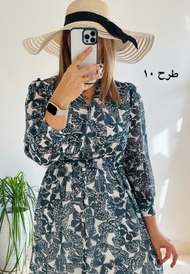 پیراهن حریر سرمه سری 15