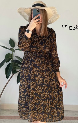 پیراهن حریر سرمه سری 15