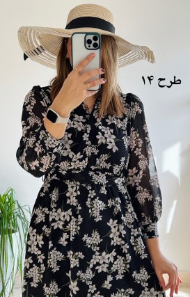 پیراهن حریر سرمه سری 15