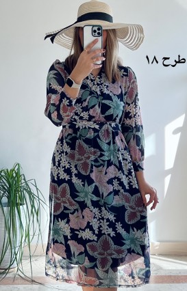 پیراهن حریر سرمه سری 15