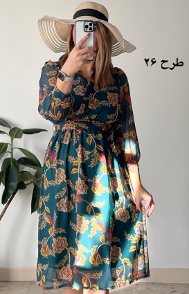 پیراهن حریر سرمه سری 15
